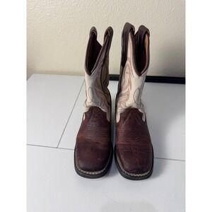Rank 45 Cowboy Boots Kids Size 10 Leather Two Tone Western‎ Country Aesthetic